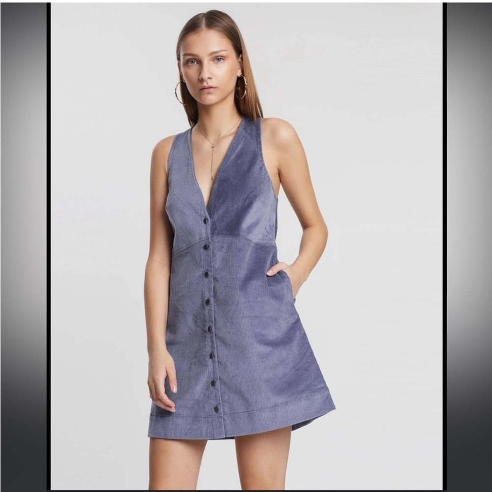 Free People Rolling Thunder Corduroy Mini Dress size XS